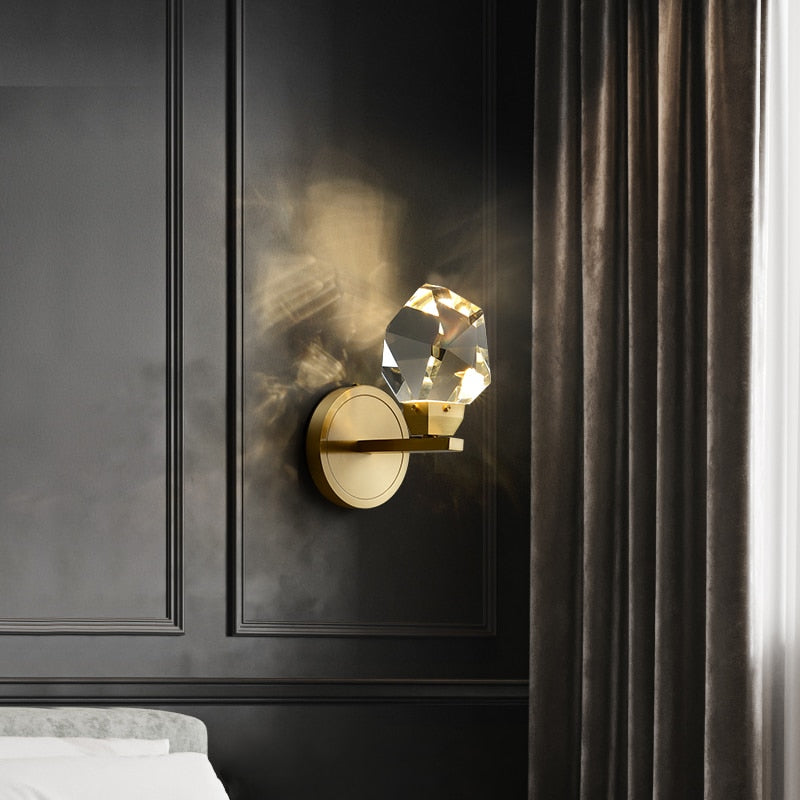 SkandiShop Nordic Modern Copper Wall Lamp Crystal
